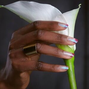 *Retired* Color Street: Undercover | Silver Gold Glitter Clear Overlay Blue